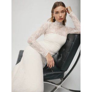 NWOT Reformation Otrano Dress White Ivory Bridal Wedding Maxi Turtleneck